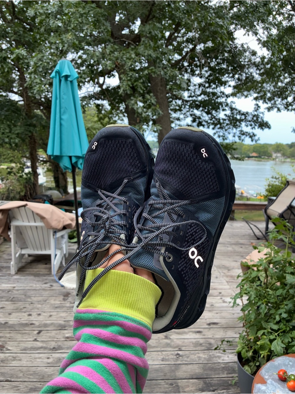 On Running Navy and Black Women's Athletic Running Shoes